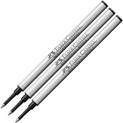 Afbeelding van Faber Castell 148712 rollerbalpenvullingen, zwart, 3 stuks