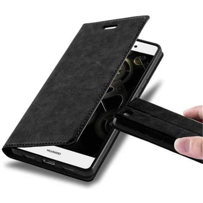 Afbeelding van Cadorabo Hoesje geschikt voor Huawei P8 LITE 2015 in ZWARTE NACHT Beschermhoes met magnetische sluiting, standfunctie en kaartvakje Book Case Cover Etui
