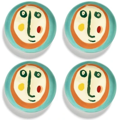 Afbeelding van Serax ontbijtbord Feast servies van Ottolenghi 4 dessertborden tafelservies aardewerk in verschillende kleuren voor diner thuis, feest, Kerstmis