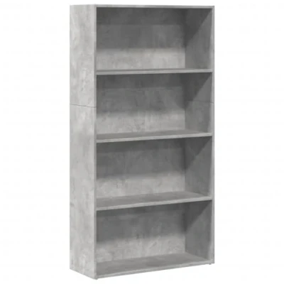 Image de vidaXL Bibliothèque gris béton 80x30x152 cm bois d&#039;ingénierie857943