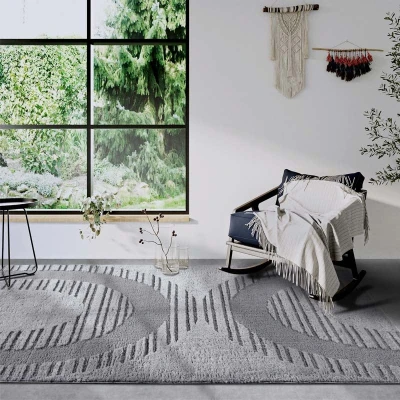 Afbeelding van Vloerkleed Bartoux Licht 80x120cm Grijs 123vloerkleed.nl is de online webshop voor vloerkleden en woonaccessoires.