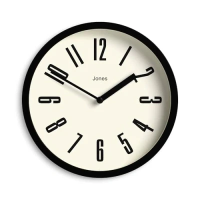 Afbeelding van Jones Clocks ® Whirlpool wandklok kleine ronde klok retro kantoor keuken woonkamer (JFOX172K)