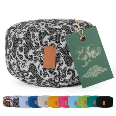 Afbeelding van #DoYourYoga Yoga kussen »Vishnu« rond meditatiekussen met bio organische Spelt vulling H:15cm, diam.30cm Style (3)