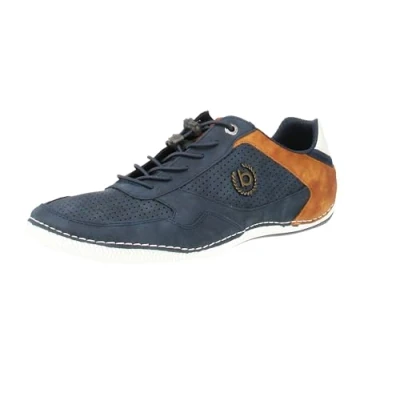 Afbeelding van bugatti Casual sneakers met zachte zool, veterschoenen traagschuim, elastische veters, basketbalschoenen voor heren, Donkerblauw, 44 EU