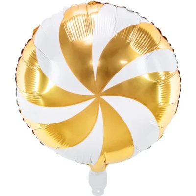 Afbeelding van Amscan Folieballon Snoepje Goud Wit 35 cm