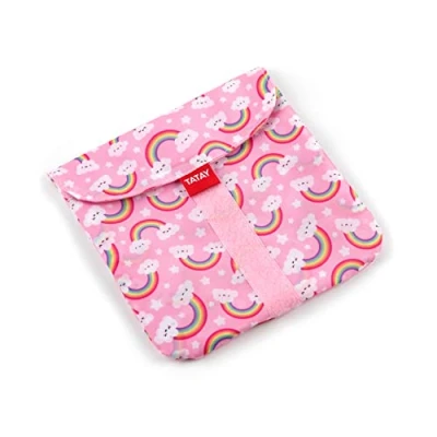 Afbeelding van TATAY Herbruikbare sandwichzakken, wasbaar, BPA vrij, personaliseerbaar, grijs met sterren, 18 x cm