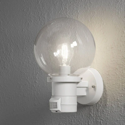 Afbeelding van Konstsmide Nemi Move 7321 250 Buitenlamp met bewegingsmelder (wand) Spaarlamp, LED E27 60 W Wit
