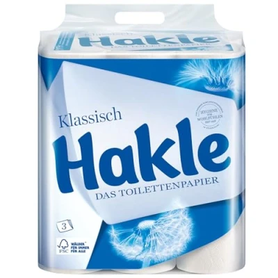 Afbeelding van Hakle toiletpapierset, 3 laags, klassiek wit