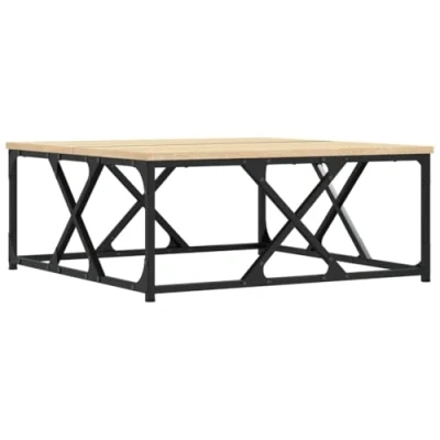 Afbeelding van Salontafel 70x70x30 cm bewerkt hout sonoma eikenkleurig