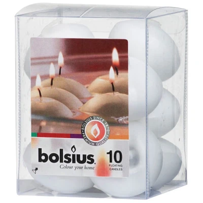 Afbeelding van Bolsius drijfkaarsen White box 10 st