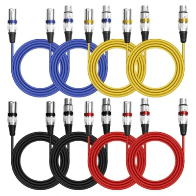Afbeelding van BORDEAG 8 x 2 m DMX microfoonkabel XLR kabel audiokabel voor opname, mixers, luidsprekersystemen