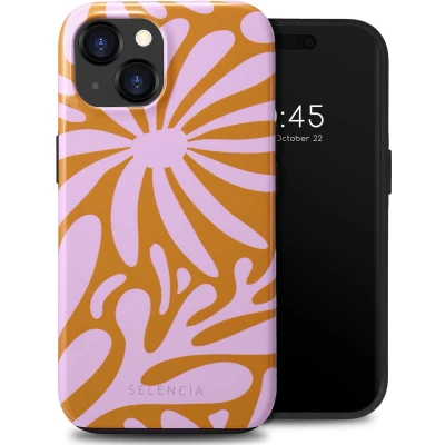 Afbeelding van Selencia Hoesje Geschikt voor iPhone 15 Vivid Backcover Modern Bloom Pink
