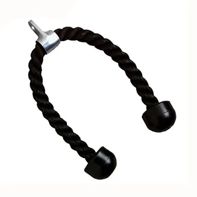 Afbeelding van yiqi Uniseks Triceps/biceps touw voor volwassenen, zwart, dubbel uiteinde