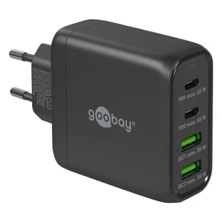 Afbeelding van Goobay USB C PD multiport snellader (68 W) zwart 2x poorten (Power Delivery) en A (Quick Charge)