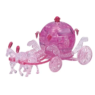 Afbeelding van Kristallen puzzel 3D roze koninklijke koets transparant design 67 delige bouwset voor kinderen en volwassenen HCM Kinzel