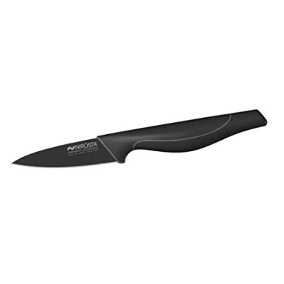 Afbeelding van Nirosta 43732 groentemes, keukenmes, snijmes, 8 cm lemmet, zwart, roestvrij staal, 20 x