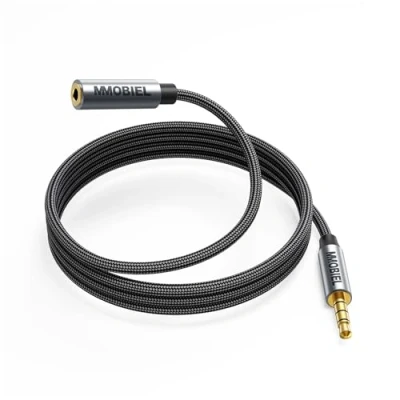 Afbeelding van MMOBIEL 3.5mm Audio Male to Female Jack Aux Kabel 4 Polige TRRS Jacks Verlengkabel en Microfoon Functie Geschikt voor Headset, Laptop, Telefoon, Luidspreker, etc. 1M