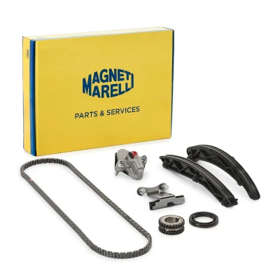 Afbeelding van MAGNETI MARELLI 341500001330 Distributiekettingset Met pakkingen schroeven Geruisloze ketting OPEL: Corsa E Hatchback, Astra K Hatchback