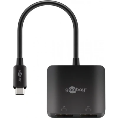 Afbeelding van USB C naar DisplayPort adapter Goobay 0.12 meter (8K@30Hz, 2 x DisplayPort)
