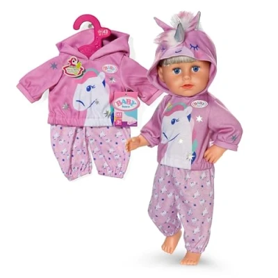Afbeelding van BABY born eenhoorn outfit, hoodie set met broek en print voor 43 cm poppen, 839409 Zapf Creation
