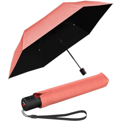 Afbeelding van Knirps Ultra U.200 Medium Duomatic zakparaplu automatisch openen en sluiten stormbestendig winddicht, Zalm met uv hittebescherming