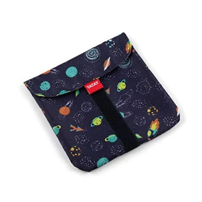 Afbeelding van TATAY Herbruikbare sandwichzakken, wasbaar, BPA vrij, verstelbaar, rood gestippeld, 18 x cm