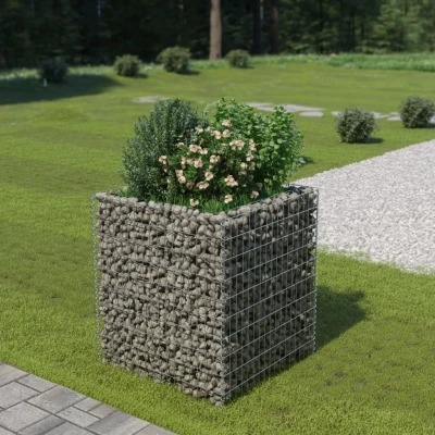 Afbeelding van Gabion plantenbak verhoogd 90x90x100 cm gegalvaniseerd staal