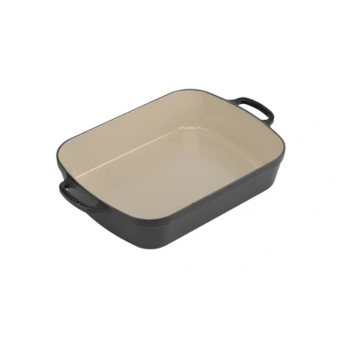 Afbeelding van Le Creuset Gietijzeren Rechthoekige Braadslede In Mat Zwart 37cm 6,6l