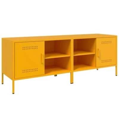 Image de vidaXL Meubles TV 2 pcs jaune moutarde 68x39x50,5 cm acier843001