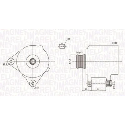 Afbeelding van MAGNETI MARELLI 063731860010 Dynamo / Alternator 12V 120A RENAULT: TWINGO 2, CLIO MEGANE 3