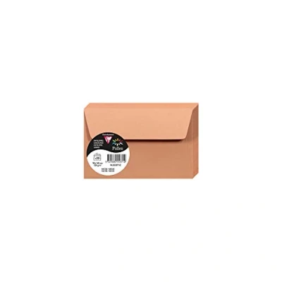 Afbeelding van Clairefontaine 55371C, verpakking met 20 enveloppen, zelfklevend, formaat 9 x 14 cm, 120 g/m², kleur: nectar, uitnodiging voor evenementen en overeenkomst, Pollen serie, glad papier van hoge kwaliteit