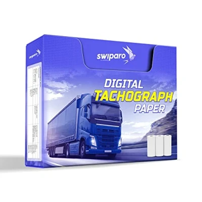 Afbeelding van SWIPARO Gecertificeerde tachograafpapierrollen Thermisch papier voor alle digitale vrachtwagentachografen 57/8 mm (3 stuks)