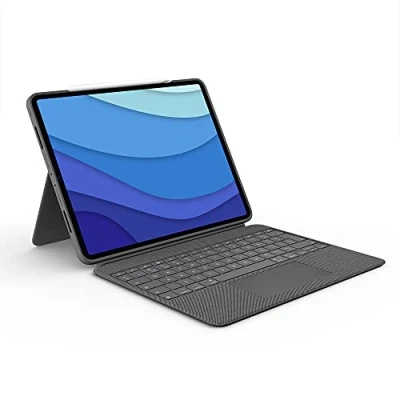 Afbeelding van Logitech Combo Touch Case Apple iPad Pro 12.9 2021/2022 Grijs Qwerty