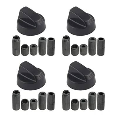Afbeelding van Universele Cam2 4 stks Bedieningsknop zwart voor alle soorten oven, pan, 6 11,5 mm,