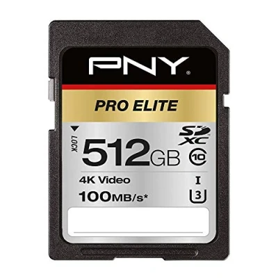 Afbeelding van PNY Pro Elite (SDXC, 512 GB, U3, UHS I), Geheugenkaart, Zilver