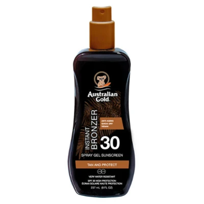 Afbeelding van Australian Gold Zonnebrand SPF 30 Spray Gel met bronzer Zonnebrandcrème 237 ml Zonnespray
