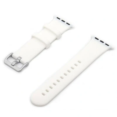 Afbeelding van Apple Watch Rubberen sportbandje met gesp Wit Geschikt voor 38mm / 40mm 41mm