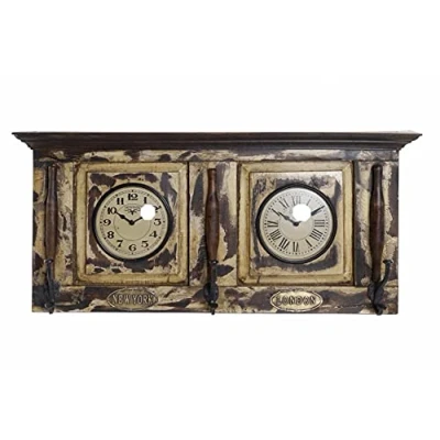 Afbeelding van Muurklok DKD Home Decor London Teakboom (81 x 15 37 cm)