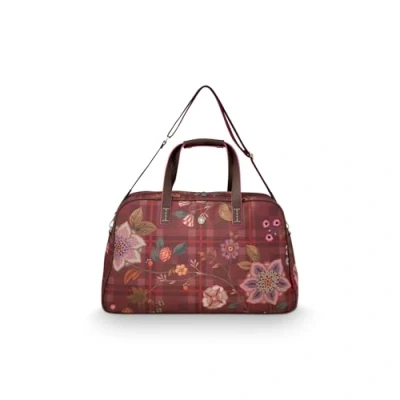 Afbeelding van Pip Studio Tovy Weekendtas Flores Felices Reistas Rood 57x22x37cm