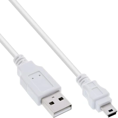Afbeelding van USB Mini B naar A kabel USB2.0 tot 1A / wit 0,50 meter