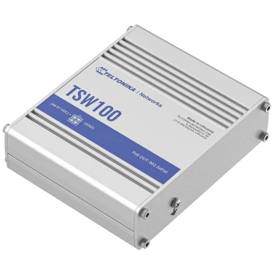 Afbeelding van Teltonika TSW100 Gigabit Ethernet netwerkswitch (10/100/1000) Power over (PoE) Blauw, Metallic