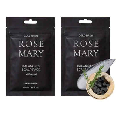 Afbeelding van Rated Green COLD BREW Rosemary Balancing Scalp PACK W/ Charcoal 2 Haarset, Maat: 100 ml,
