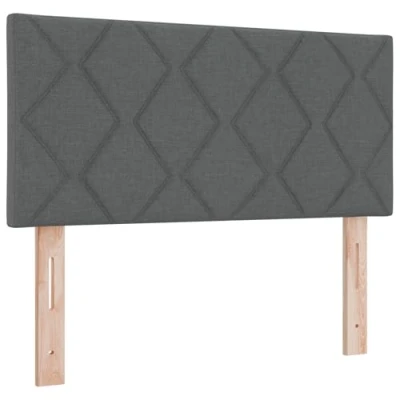 Afbeelding van vidaXL Boxspringbed met matras Donkergrijs 100x200 cm Stof, Hoofdbord Knopgeplooid 100 Stof