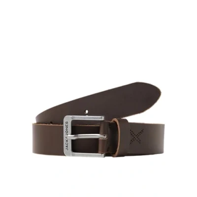 Afbeelding van JACK &amp; JONES Jacrock Leather Belt Noos Leren riem voor heren, Bruine steen, 90
