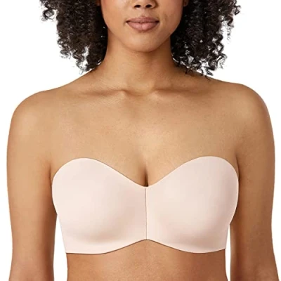Afbeelding van DELIMIRA Minimizer beha zonder bandjes voor dames, met beugel, vulling, voorgevormde cups, Roze Wit