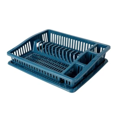 Afbeelding van Urban Living Afwas afdruiprek met lekbak petrol kunststof 46 x 37 9 cm