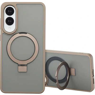 Afbeelding van Accezz Ring Stand Backcover met MagSafe voor de Samsung Galaxy S25 Edge Brown