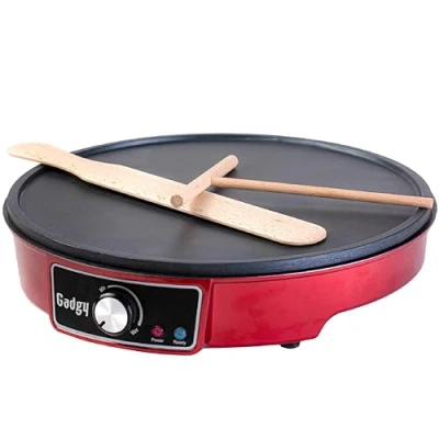 Afbeelding van Gadgy Pannenkoekenmaker Crêpe Maker Ø30CM Regelbare Thermostaat 1000W Spatel en Deegverdeler Pancake Pannekoekenplaat