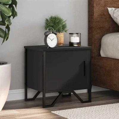 Image de vidaXL Table de chevet Noir 40 x 30 cm Aggloméré848514