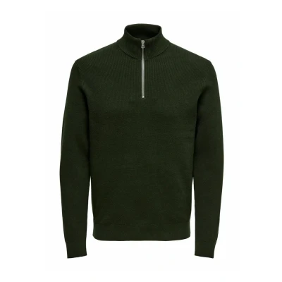 Afbeelding van ONLY &amp; SONS ONSPHIL REG 12 COTTON HALF ZIP KNIT NOOS Heren Trui Maat XXL